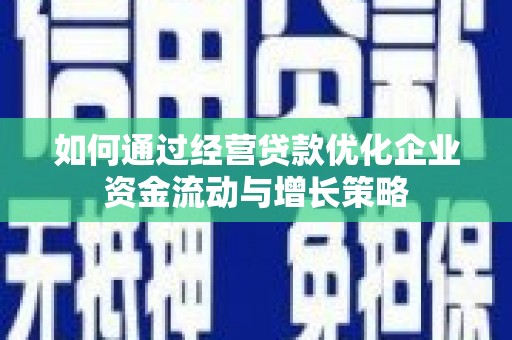 水林如何通过经营贷款优化企业资金流动与增长策略