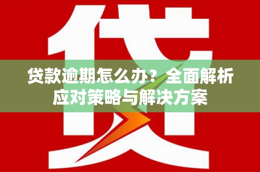 保定贷款逾期怎么办？全面解析应对策略与解决方案
