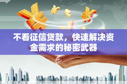 任城不看征信贷款，快速解决资金需求的秘密武器