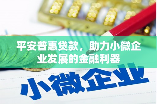 郧阳平安普惠贷款，助力小微企业发展的金融利器