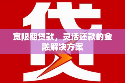 张湾宽限期贷款，灵活还款的金融解决方案