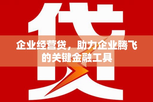 大村企业经营贷，助力企业腾飞的关键金融工具