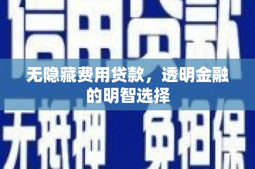 平安无隐藏费用贷款，透明金融的明智选择