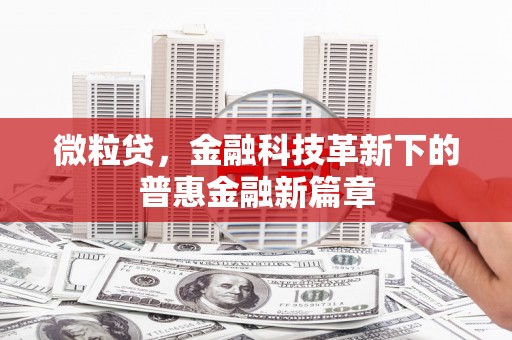 大安微粒贷，金融科技革新下的普惠金融新篇章