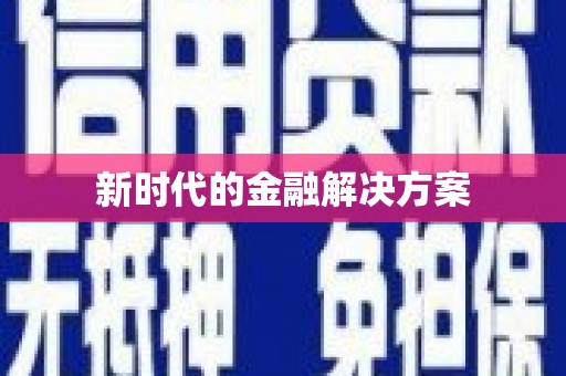 嘉禾新时代的金融解决方案